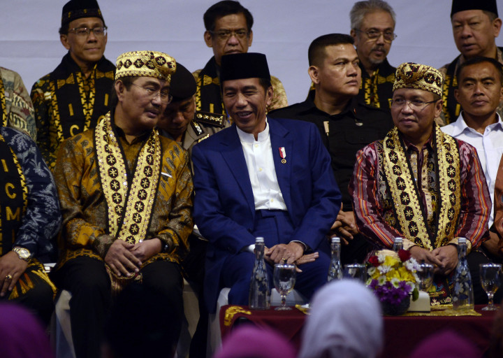Presiden RI Joko Widodo membuka Silaknas ke-28 Ikatan Cendekiawan Muslim Indonesia (ICMI) di Gedung Mahligai Agung Pascasarjana Universitas Bandar Lampung (UBL).