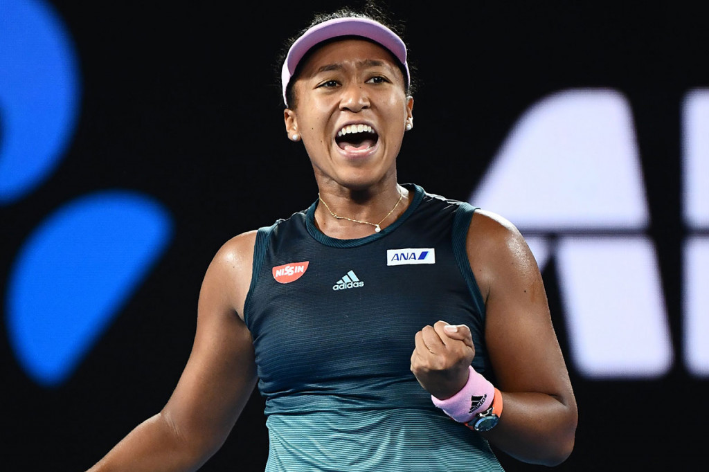 Petenis remaja Jepang Naomi Osaka meluapkan kegembiraannya usai memastikan diri melaju ke final Australia Terbuka, Kamis, 24 Januari 2019.