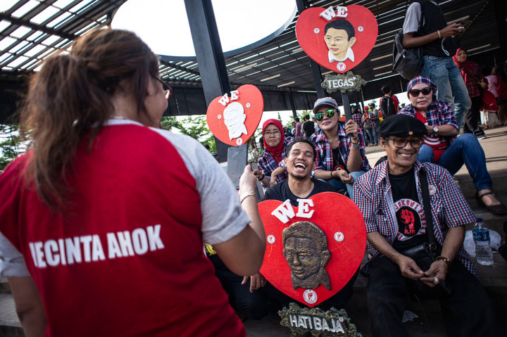 Sejumlah pendukung mantan Gubernur DKI Jakarta Basuki Tjahaja Purnama atau Ahok (Ahoker) menggelar berbagai kegiatan di RPTRA Kalijodo, Jakarta, Kamis, 24 Januari 2019. 