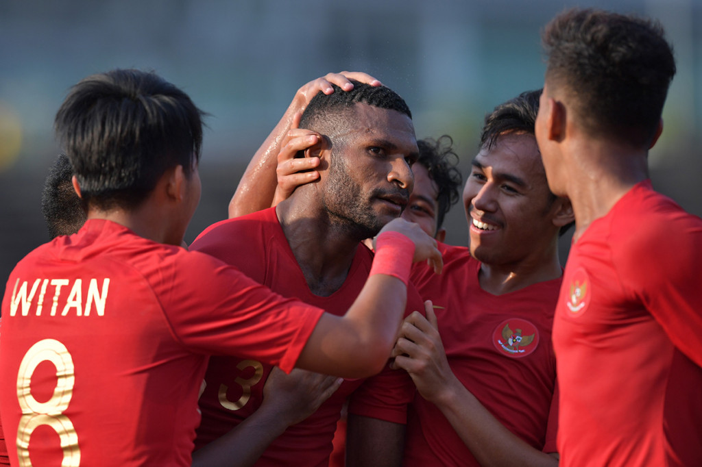 Timnas Indonesia U-22 berhasil unggul lebih dulu lewat gol yang dicetak Marinus Wanewar pada menit ke-53. 
