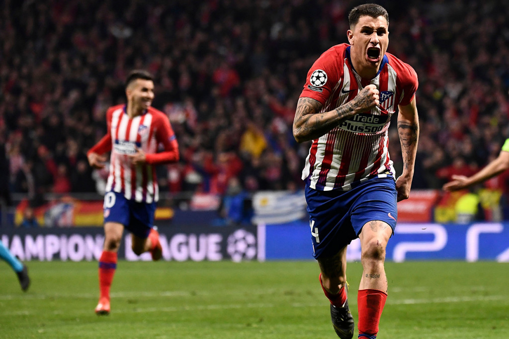 Kebuntuan Atletico baru pecah di menit ke-78 lewat gol Jose Gimenez. Afp Photo/Pierre-Philippe Marcou