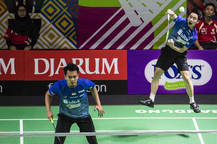 Skor menjadi imbang 1-1 karena pasangan Mohammad Ahsan/Kevin Sanjaya Sukamuljo berhasil menang 21-18, 21-14 atas wakil Musica, Fajar Alfian/Vladimir Ivanov.