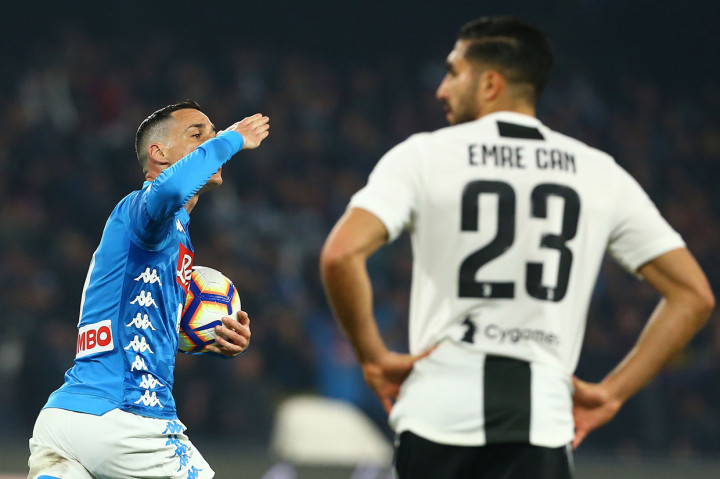 Sementara itu, gol balasan Napoli dicetak oleh Jose Callejon (61'). Afp Photo/Carlo Hermann