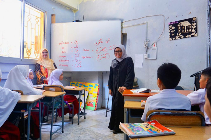 Dialog tersebut berlangsung saat kunjungan mendadak Menlu Retno ke Sekolah Indonesia Jeddah (SIJ), Senin, 4 Maret 2019. 