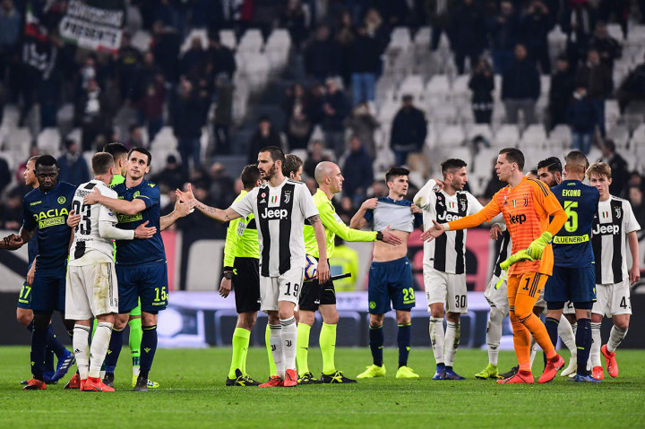 Hasil itu sekaligus memantapkan posisi Juve di pucuk klasemen Liga Italia dengan 75 poin, terpaut 19 poin dari pesaing terdekatnya Napoli (56). Sedangkan Udinese (25) yang berada di urutan ke-15 terancam makin dekat dengan zona degradasi jika para pesaingnya, SPAL (23) dan Empoli (22), meraih kemenangan di laga pekan ke-27 masing-masing.    