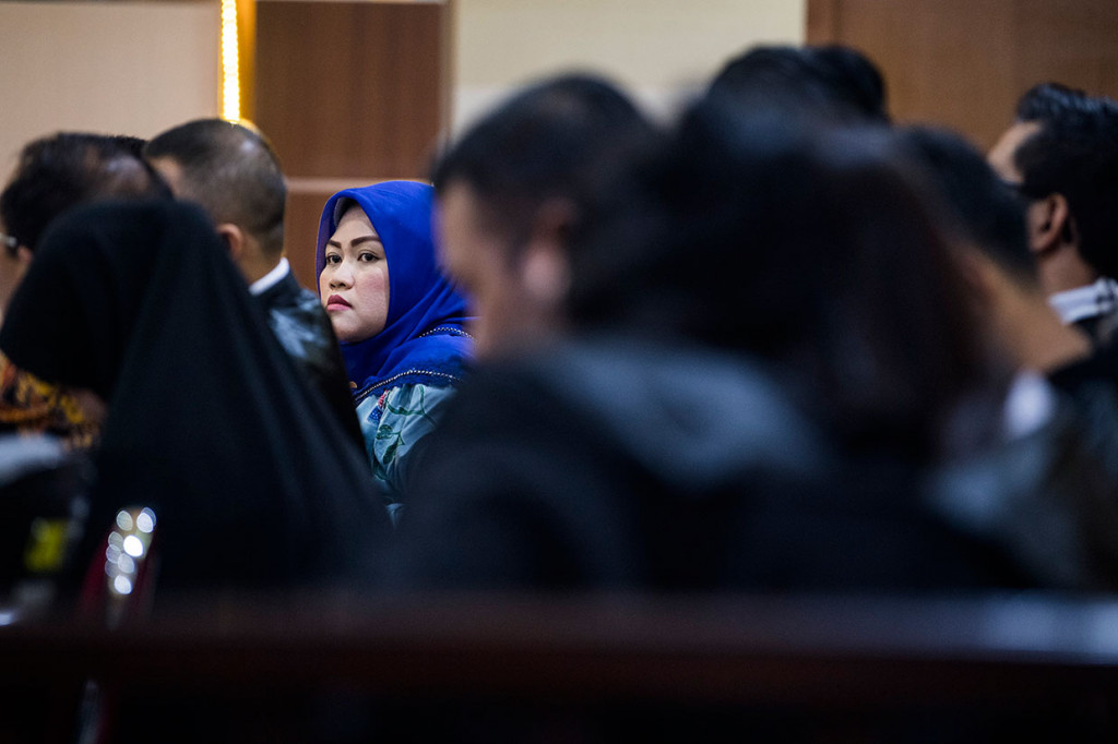 Terdakwa suap perizinan proyek Meikarta Neneng Hasanah Yasin mengahdiri sidang lanjutan di PN Tipikor, Bandung.
