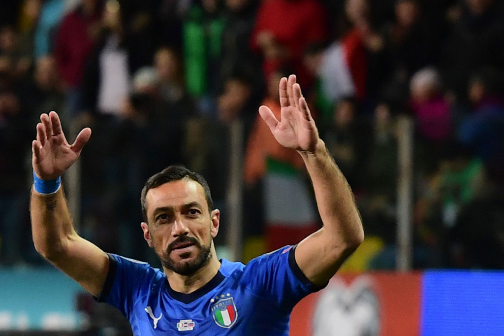Quagliarella menjadi pencetak gol tertua Italia. Dia berusia 36 tahun saat menyumbang dua gol bagi Gli Azzurri. Sebelumnya pencetak gol tertua di timnas Italia adalah Christian Panucci yang berusia 35 tahun 62 hari.