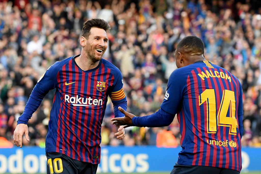 Dua gol kemenangan Barcelona pada laga derbi tersebut diborong Lionel Messi (71', 89').