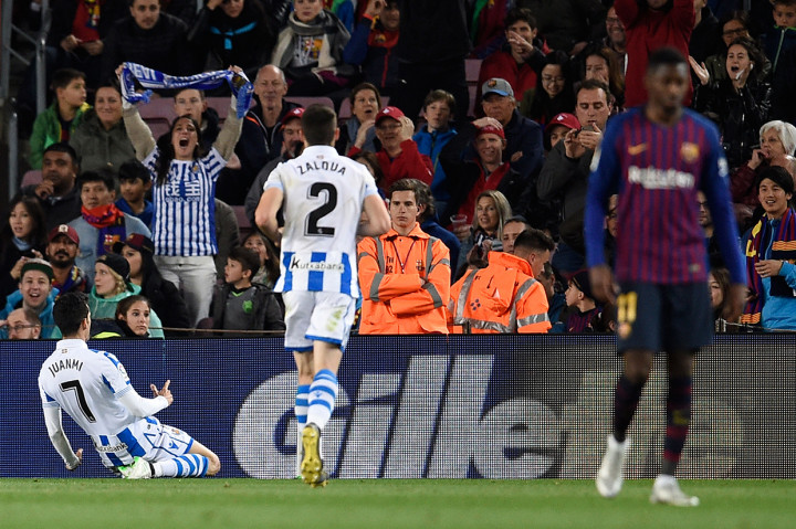 Sociedad berhasil menyamakan kedudukan di menit ke-62. Juanmi yang merobek gawang tuan rumah, usai meneruskan umpan terobosan Mikel Merino. 