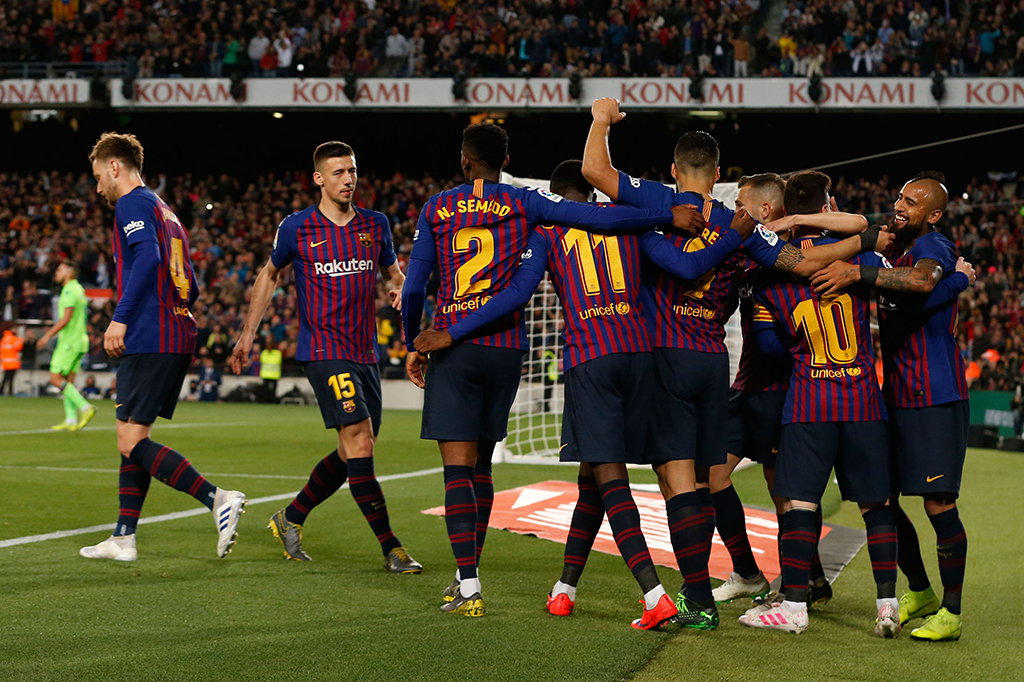 Laga Barcelona vs Levante di Stadion Camp Nou tersebut berakhir dengan skor 1-0 untuk kemenangan tuan rumah. Afp Photo/Pau Barrena
