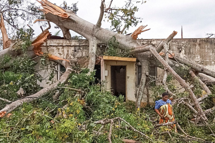 Sebanyak 3.384 unit rumah yang hancur akibat topan Kenneth. Kerusakan paling banyak terjadi di Quissanga, Macomia, dan Ibo. Afp Photo/Emidio Jozine