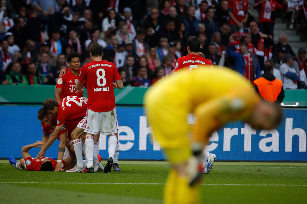 Bayern Munchen membuka keunggulan pada menit ke-29 melalui gol Lewandowski. Afp Photo/Odd Andersen