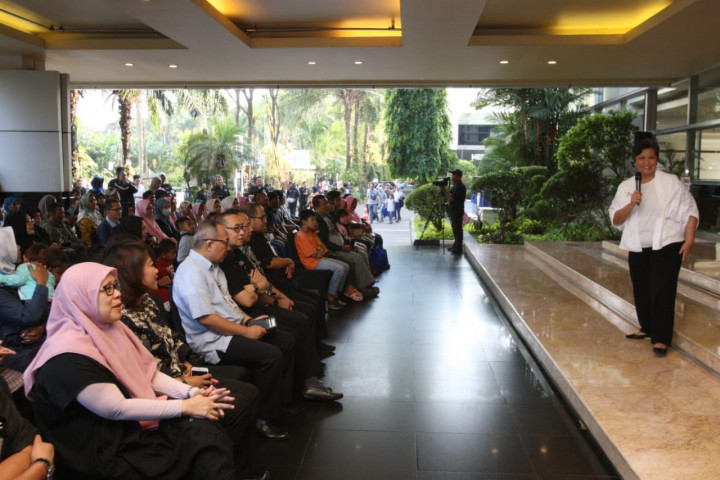 Peserta mudik dilepas langsung oleh Deputy Chairman Media Group Lestari R Moerdijat dan Presiden Direktur PT Media Televisi Indonesia (Metro TV) Suryopratomo.