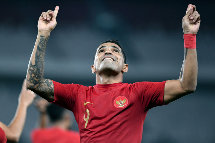 Timnas Merah Putih memperbesar keunggulan menjadi 3-0 tiga menit setelah babak kedua dimulai lewat Beto Gonzalves. Antara Foto/Hafidz Mubarak A