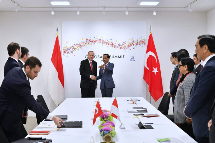 Dalam pertemuan tersebut Erdogan sekali lagi menyampaikan ucapan selamat atas terpilihnya kembali Jokowi sebagai Presiden Indonesia untuk lima tahun ke depan. 