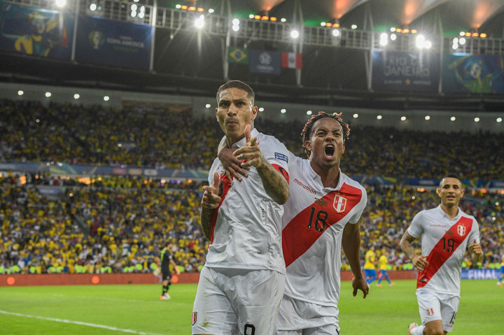 Peru sempat menyamakan kedudukan melalui penalti Paolo Guerrero di menit ke-44. Afp Photo/Juan Mabromata