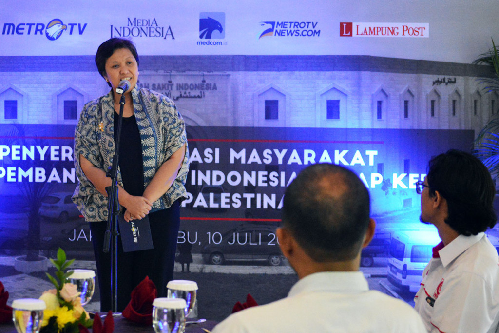 Deputy Chairman Media Group Rerie L Moerdijat dalam sambutannya mengucapkan terima kasih kepada MER-C yang mempercayakan Media Grup untuk menghimpun dana dari masyarakat untuk pembangunan perluasan RS Indonesia di Gaza, Palestina. Pembangunan tahap kedua tersebut untuk menambah ruang perawatan, departemen dan layanan medis baru beserta peralatannya.