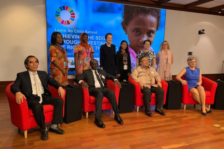 Pidato tersebut disampaikan pada kegiatan Leave No Child Behind: Achieving the SDGs through Investing in the Rights of the Child di kantor pusat UNICEF di New York, 15 Juli 2019.