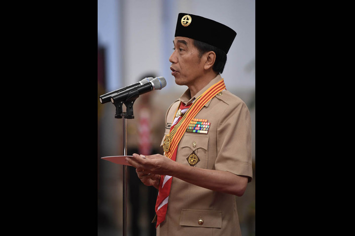 Presiden mengingatkan para anggota Pramuka yang berangkat untuk selalu menjaga citra positif Indonesia.