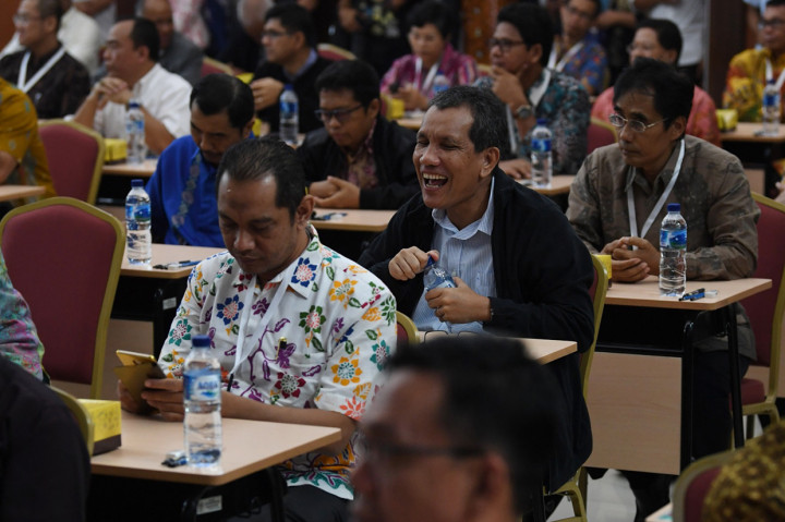 Peserta bersiap mengikuti tes psikologi seleksi calon pimpinan KPK, di Pusdiklat Kementerian Sekretariat Negara, Cilandak, Jakarta.