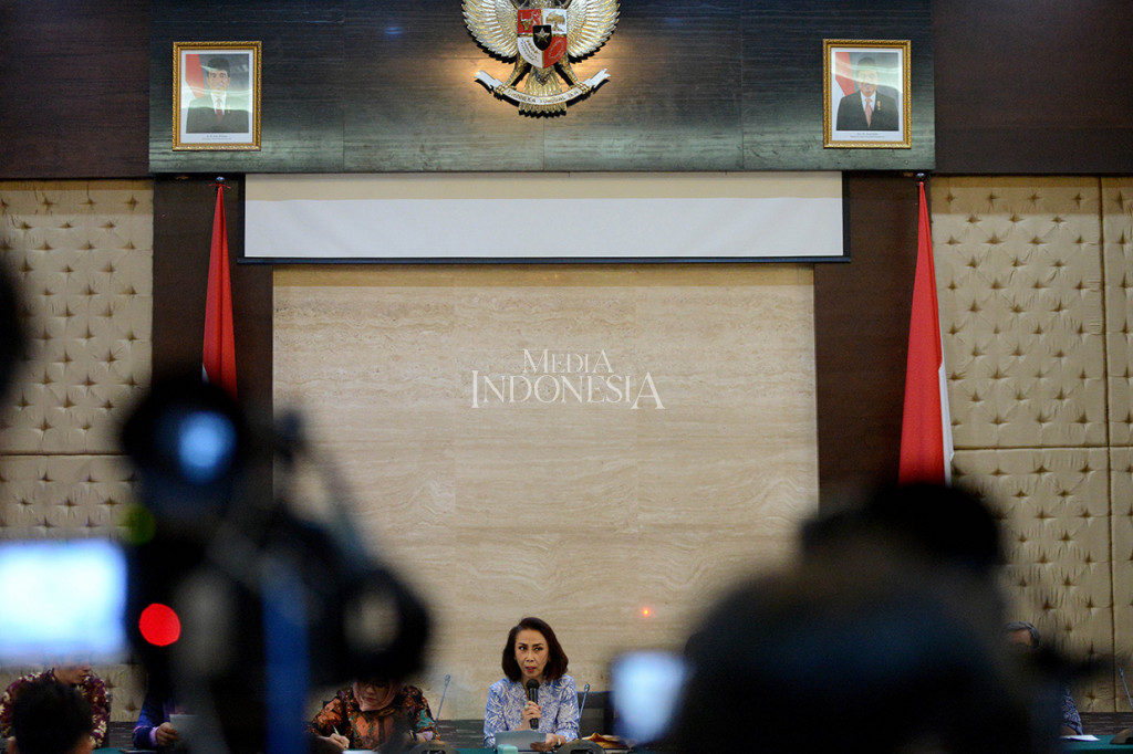Ketua Panitia Seleksi Calon Pimpinan Komisi Pemberantasan Korupsi (KPK) Yenti Garnasih menyampaikan keterangan pers terkait lanjutan hasil seleksi Capim KPK di Gedung Sekretariat Negara, Jakarta.