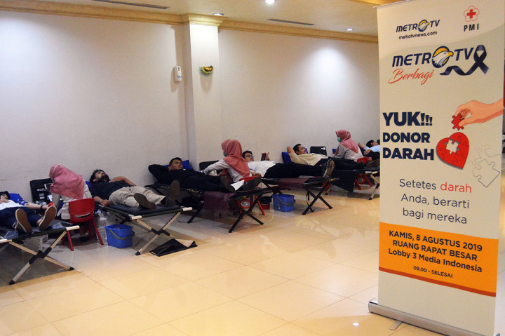 Kegiatan donor darah tersebut disambut antusias para karyawan Media Group. Sebanyak 147 karyawan Media Group ikut dalam aksi donor darah Metro TV Berbagi ini.