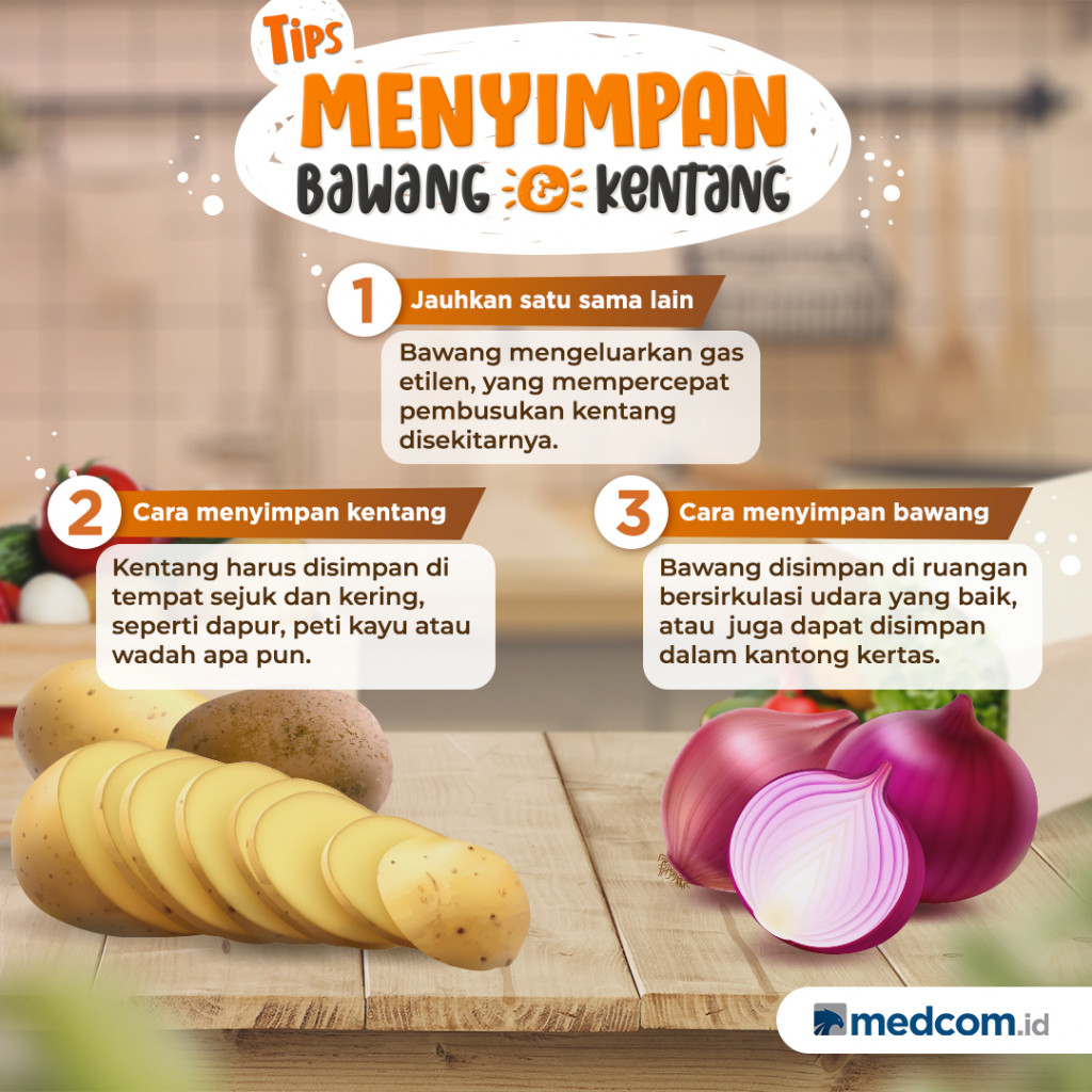 Tips Menyimpan Bawang dan Kentang