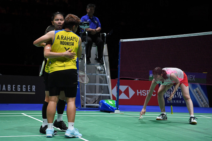 Greysia/Apriyani terhenti langkahnya di babak semifinal usai kalah dengan skor 12-21, 19-21