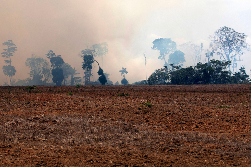 Sebanyak 44.000 militer Brasil dikerahkan untuk melawan api di paru-paru bumi, Amazon. Pemadaman dilakukan usai Brasil mendapat protes internasional. Afp Photo/Joao Laet