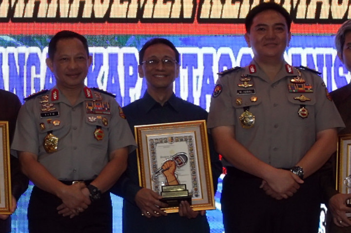 Dalam sambutannya, Kapolri mengucapkan terima kasih atas kontribusi dan kerja sama yang telah dilakukan semua pihak dalam menayangkan kinerja positif dari korps Bhayangkara. 