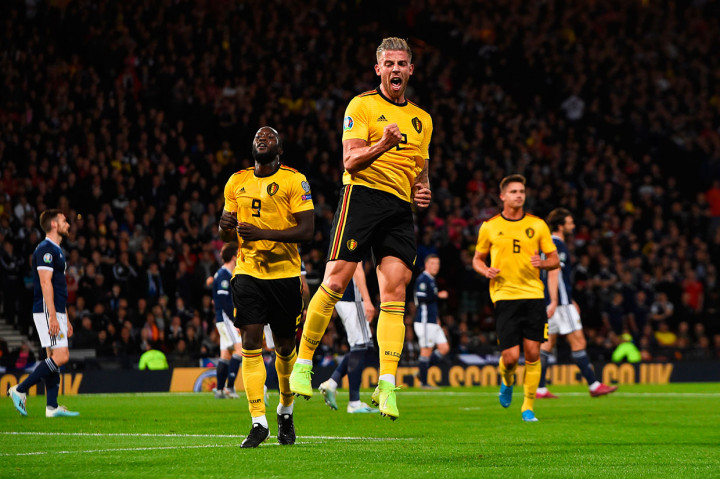 Dan Toby Alderweireld membuat kedudukan menjadi 3-0 untuk Belgia lewat golnya pada menit ke-32.