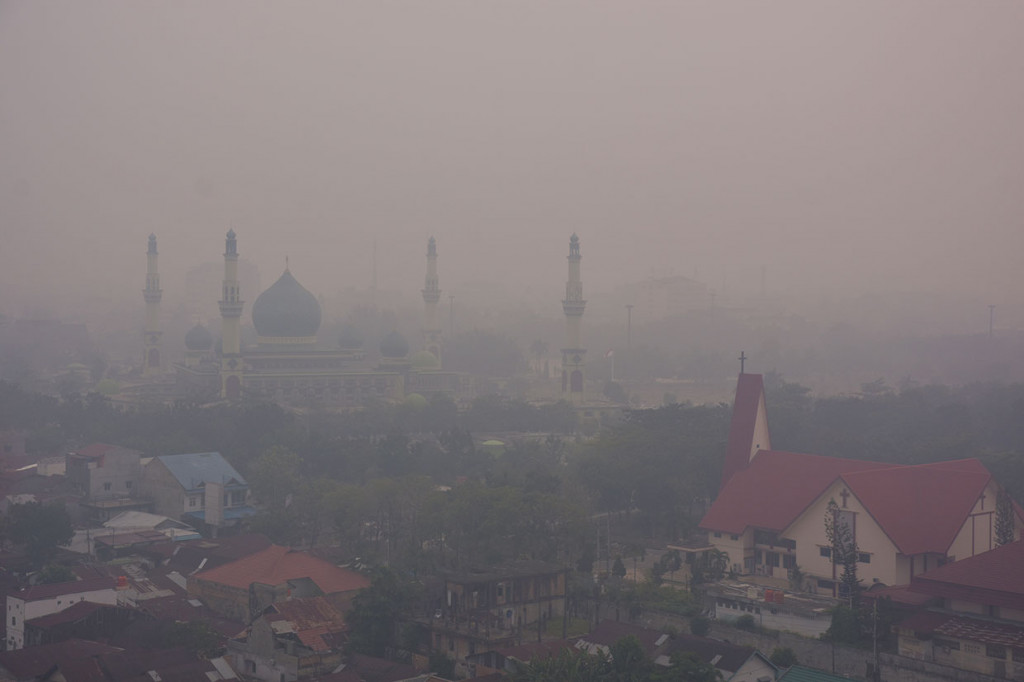 Badan Meteorologi Klimatologi dan Geofisika (BMKG) Stasiun Pekanbaru menyatakan asap pada Selasa pagi menurunkan jarak pandang hingga 800 meter di Pekanbaru, dan kualitas udara turun ke status tidak sehat. 