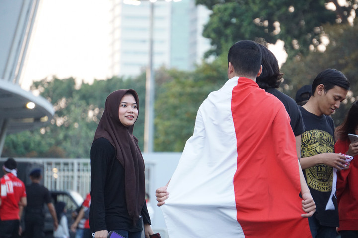 Suasana Gelora Bung Karno jelang laga Timnas Indonesia menghadapi Thailand.

