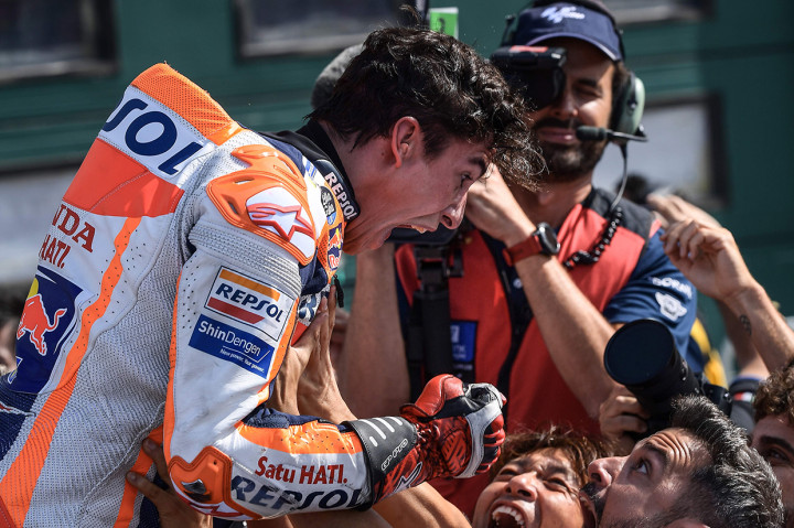 Ini menjadi kemenangan ke-77 Marquez di kelas MotoGP.