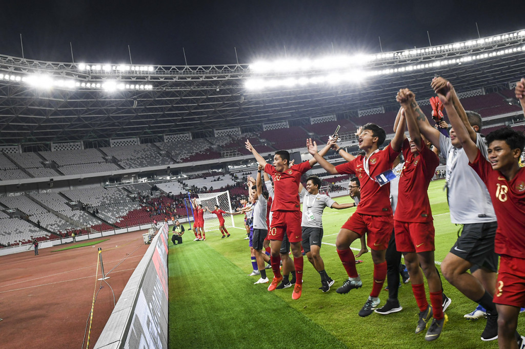 Hasil imbang ini memang belum membuat timnas U-16 lolos otomatis sebagai peserta putaran final Piala Asia 2020. Tapi, mereka berhak melangkah dengan status runner up terbaik. Antara Foto/Galih Pradipta