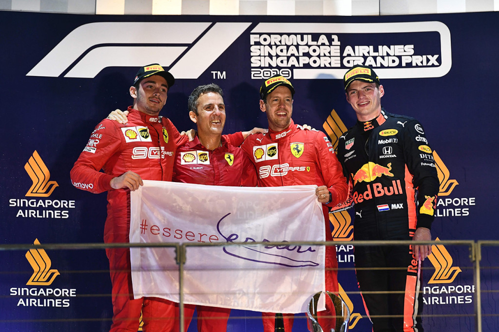 Posisi ketiga ditempat pebalap Red Bull Racing, Max Verstappen. AFP Photo/Mohd Rasfan