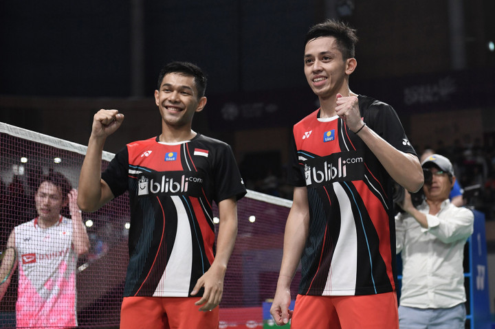Pasangan ganda putra Indonesia, Fajar Alfian/ Muhammad Rian Ardianto, berhasil meraih gelar juara turnamen bulu tangkis Korea Open 2019.
