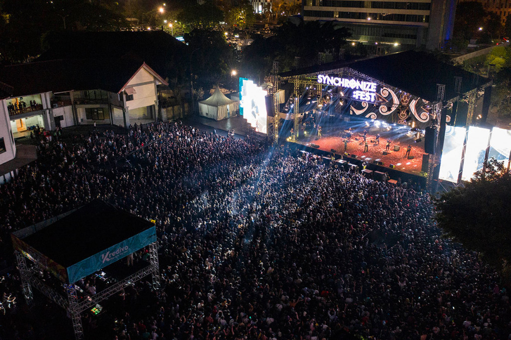 Suasana hari pertama Synchronize Fest 2019 di Gambir Expo, Kemayoran, Jakarta.