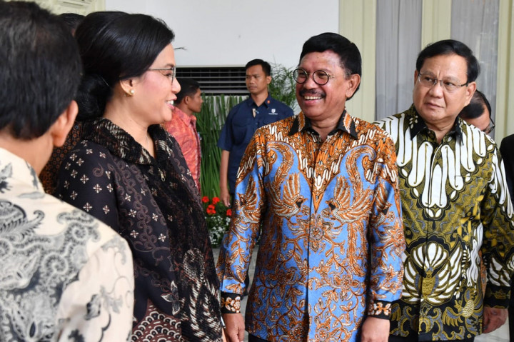 Presiden Joko Widodo dan Wapres KH Ma'ruf Amin mengumumkan nama-nama menteri dalam Kabinet Indonesia Maju di Istana Merdeka.