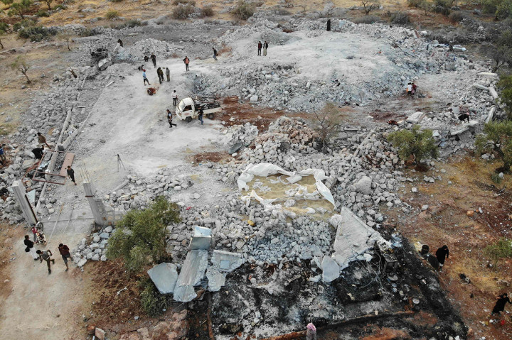 Misi khusus AS itu melibatkan delapan helikopter yang dikirimkan dari pangkalan militer rahasia. AFP Photo/Omar Haj Kadour