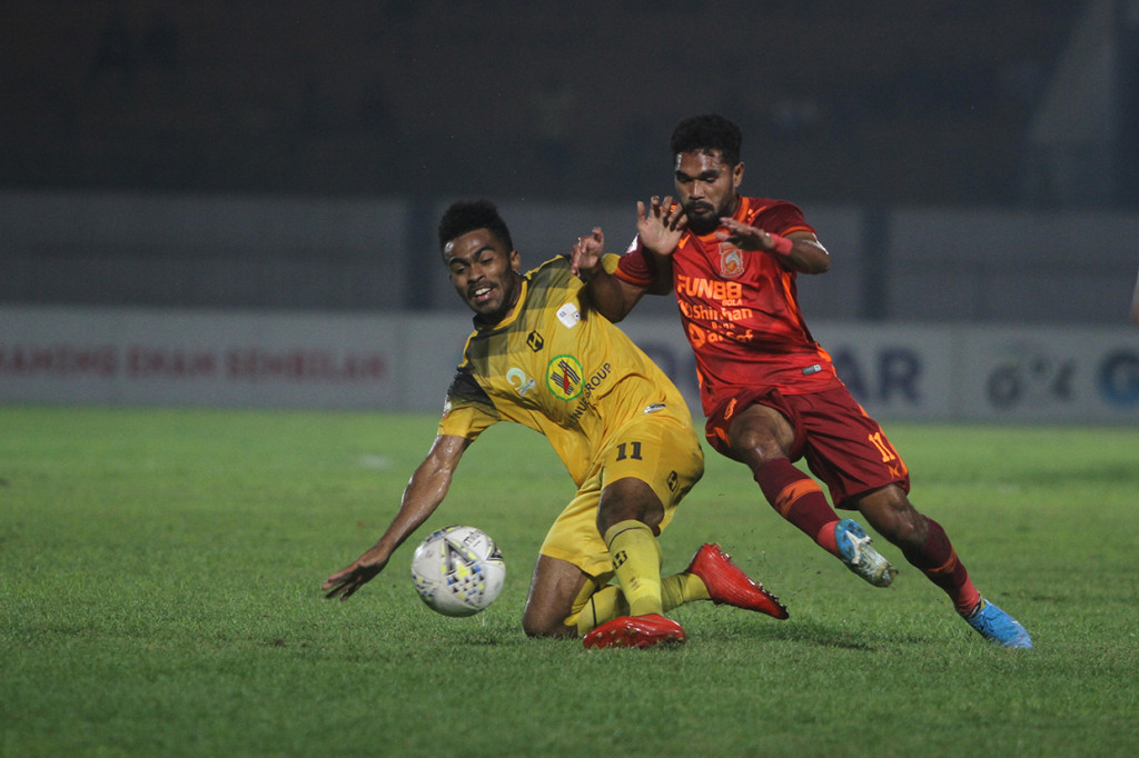 Barito Putera menang atas Borneo FC dengan skor 1-0. Antara Foto/Bayu Pratama S