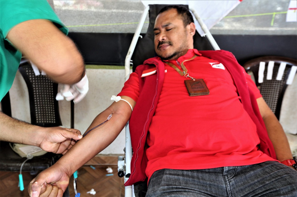 Dihadiri oleh 150 para pendonor darah satu diantaranya pendiri Yayasan NPC aktifis Indonesia di Palestina Abdillah Onim (Bang Onim).