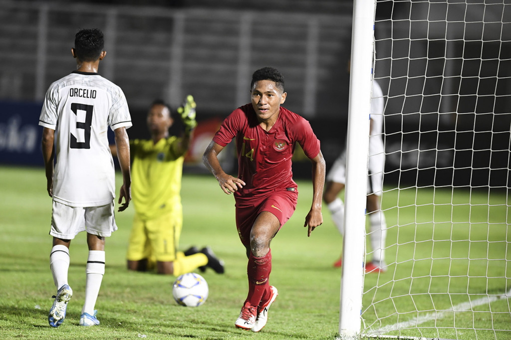 Indonesia mencetak tiga gol lewat brace Muhammad Fajar Fathur Rachman dan David Maulana.