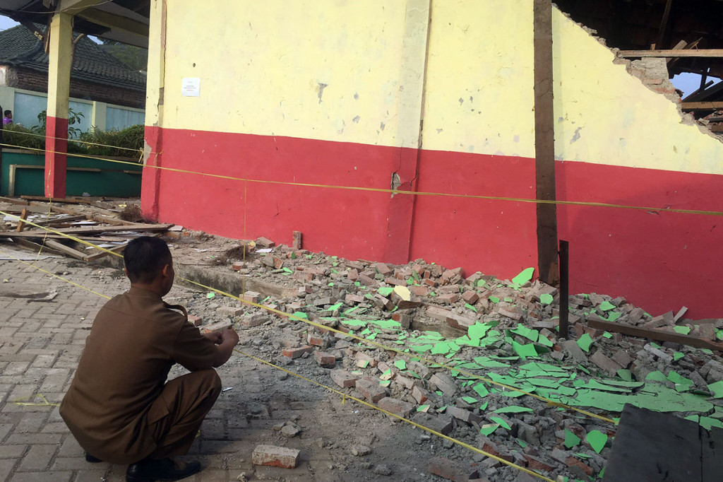 Kondisi SDN Malangnengah II, Malangnengah, Pagedangan, Kabupaten Tangerang, pascarobohnya tiga ruang kelas, Selasa, 12 November 2019.