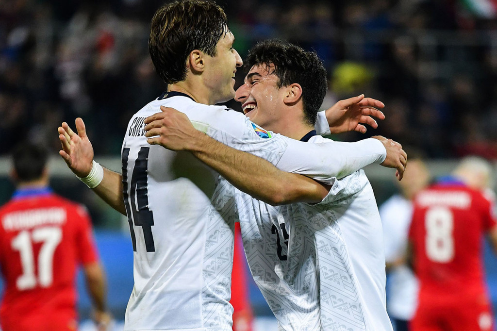 Tim tamu sempat memperkecil ketertinggalan lewat gol Edgar Babayan pada menit ke-79. Namun dua menit kemudian Italia kembali menjauh lewat sundulan Federico Chiesa. Skor 9-1 bertahan hingga laga usai.