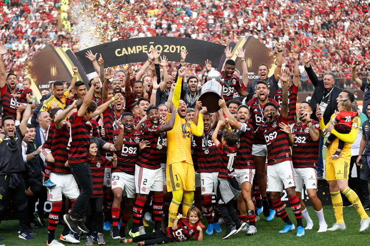 Keberhasilan Flamengo menjuarai Copa Libertadores juga membuat mereka berhak menjadi wakil CONMEBOL di Piala Dunia Antar Klub 2019. Turnamen ini akan berlangsung pada 11-21 Desember mendatang di Qatar. AFP Photo/Luka Gonzales