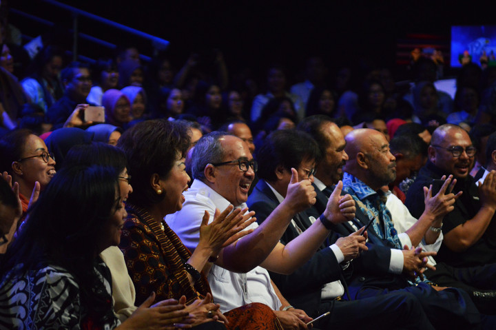 Suasana perayaan HUT ke-19 Metro TV di Grand Studio Metro TV Jakarta.