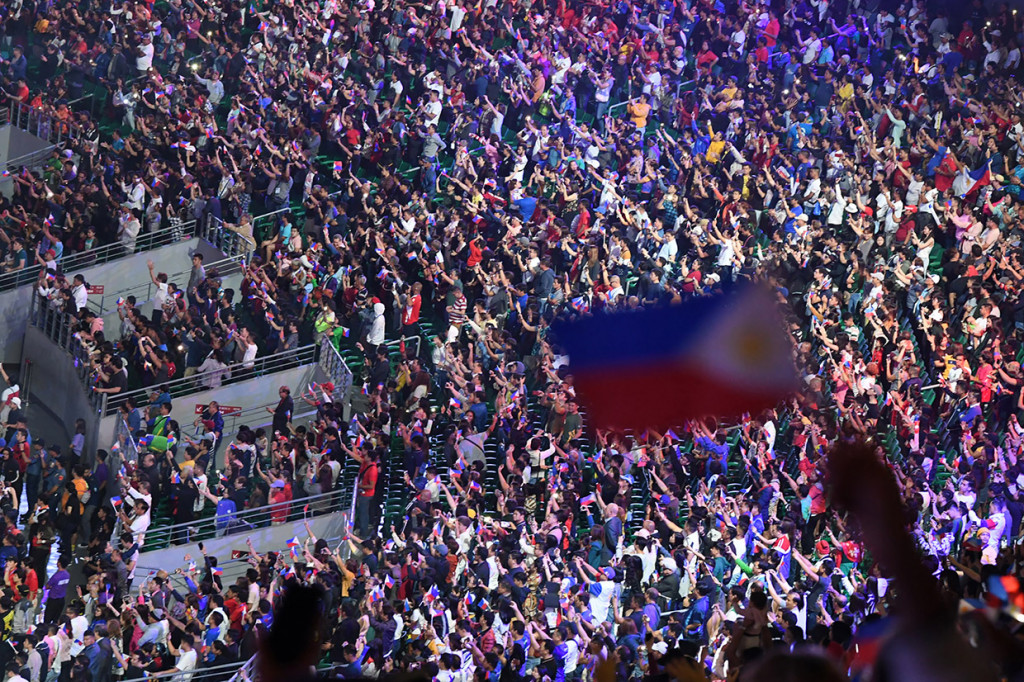 Suasana pembukaan SEA Games 2019 di Philippine Arena, Bulacan, Filipina. Pesta olahraga terbesar se-Asia Tenggara tersebut resmi dibuka dan akan berlangsung hingga 11 Desember 2019. Antara Foto/Nyoman Budhiana