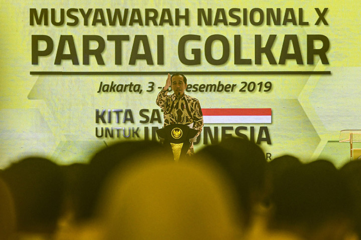 Presiden Jokowi mengapresiasi hawa kesejukan yang tercipta dalam pembukaan Musyawarah Nasional (Munas) X Partai Golkar.