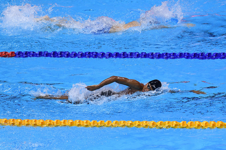 Prawira Aflah berhasil finis di urutan ketiga dengan catatan waktu tiga menit dan 52,65 detik sehingga meraih medali perunggu.